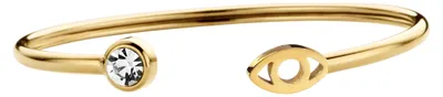 Produktbild von CO88 Collection 8CB-90799 Stahlarmband – Damen – Armreif mit Zirkonia und Öse – 58 x 50 mm – Goldfarben