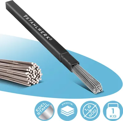 Obrázek produktu pro STAHLWERK Svarovací tyce TIG ER307Si z vysoce legované nerezové oceli Ø 1,6 mm x 500 mm