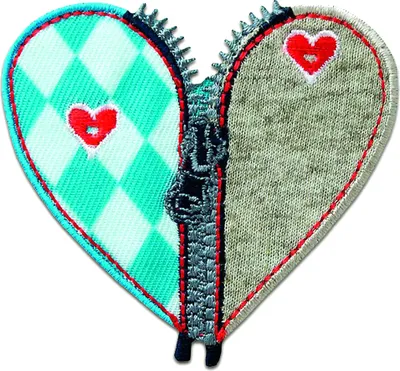 Obrázek produktu pro Herz Bayrisch Mit Reißverschluß - Záplata, Nažehlovací záplata, Apliqué, Apliqué, Záplata, K nažehlení, Velikost: 6 x 6,4 cm