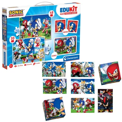 Productafbeelding van Educatieve set Puzzel Memo & Blokken Sonic Clementoni 18318
