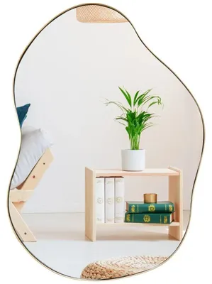 Immagine prodotto di Specchio da parete asimmetrico HZ10207GD, 78 x 56,5 cm, dorato - A