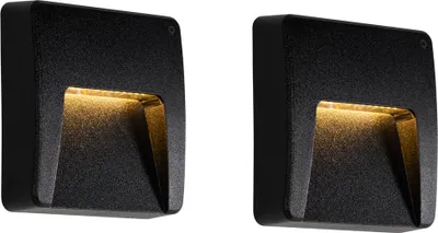 Produktbild von Set mit 2 Schwarzen Quadratischen Außenwandleuchten inkl LED IP65 Gem