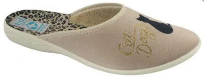 Produktbild von Damenhausschuhe ADANEX SARA 28186 Beige mit einer Katze