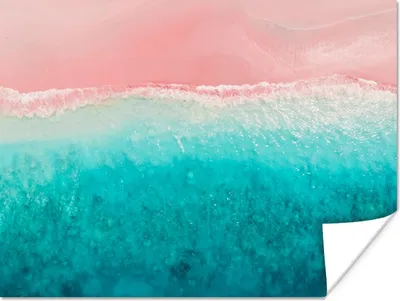 Produktbild von MuchoWow® Poster Strand - Meer - Rosa 120x90 cm - Wandbild