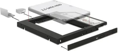 Imagen del producto de Delock - Adaptador para bahía de unidad - 2.5" (6.4 cm) - Adaptador de 5.25" Slim Line a 2.5" (de 13.3 cm a 6.4 cm)