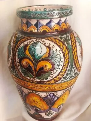 Produktbild von Casa Padrino Luxus Barock Vase Mehrfarbig - Handgefertigte Barockstil Keramik Blumenvase - Barock Deko Accessoires - Luxus Qualität - Italy