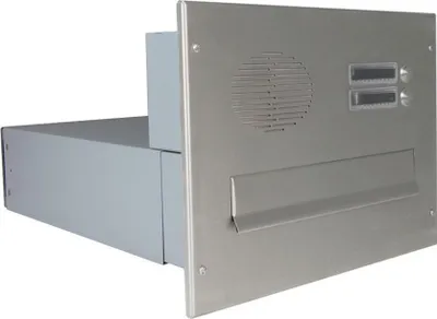 Produktbild von B-042 Edelstahl Durchwurfbriefkasten mit Sprechsieb, 2 Klingeln