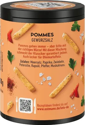 Produktbild von Ostmann Lets Do Pommes Gewürzsalz kräftig, leicht rauchig Packung 100g