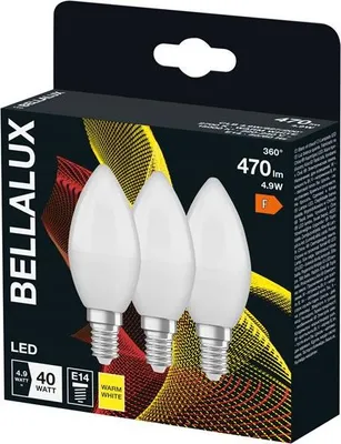Image de Ampoule Led Flamme E14 Dépolie (x3) éclairage Led Chaud Décoratif, économie D'énergie - Bellalux