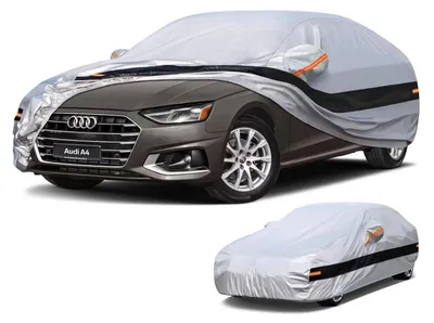 Zdjęcie produktu dla Pokrowiec samochodowy, wodoodporny, chroniący przed kurzem i promieniowaniem UV, kolor srebrny, pasujący do Audi A4 B7, B8, B9