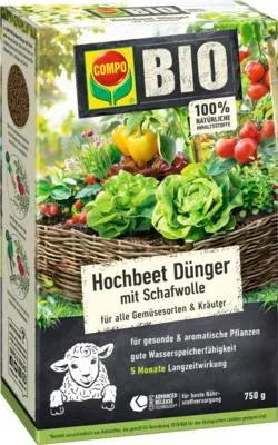 Zdjęcie produktu dla COMPONawóz do podwyższonych grządek z wełną owczą – 750 g