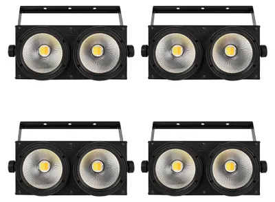 Produktbild von COB-Bühnenlicht - DMX512-Bühnenbeleuchtung - 4 Stück 2 x 100 W - 200 W - Kaltweiß und Warmweiß - Stroboskop - Für DJ und Party