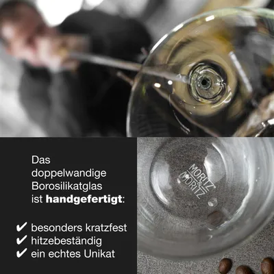Produktbild von Thermische Espressotassen aus Borosilicatglas, 4 x 60 ml, dubbelwandig