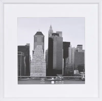 Zdjęcie produktu dla Ramka plastikowa Henzo Metallica White 40x40 cm z passe-partout 28x28 cm