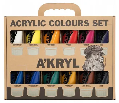 Produktbild von Renesans A'kryl Acrylfarben-Set 12x100ml Künstlerfarben