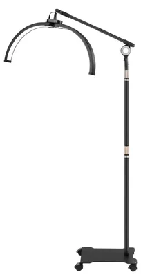 Immagine prodotto di Lampada LED a mezzaluna - Anello luminoso per extension ciglia - Bicolore 3200–5600 K - Alimentazione da rete - Supporto per cellulare - Adattatore di rete incluso - Nero