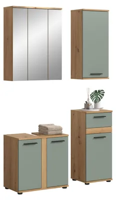 Produktbild von xonox.home Badkombination Blake Salbei / Artisan Eiche Nachbildung 110 x 191 x 34 cm