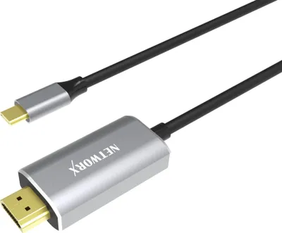 Produktbild von Networx USB-C-Datenkabel USB-C auf HDMI 4K x 60 Hz 1,8 m grau