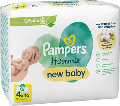 Produktbild von Pampers Feuchttcher Harmonie New Baby 4 Packungen 46 Stck