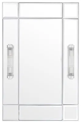 Produktbild von Casa Padrino Luxus Wandspiegel mit Licht Silber 90 x 13 x H. 140 cm - Luxus Qualität