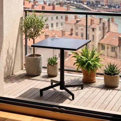 Image de Table inclinable 70 cm et pieds encastrables en métal - Oviala Palavas