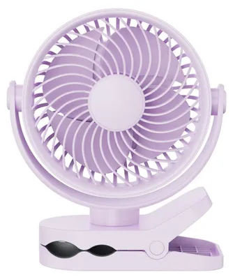 Image de INF Ventilateur clip rechargeable 3-en-1 — moteur sans balais, 4 vitesses, batterie 2000mAh, rotation 360° Violet