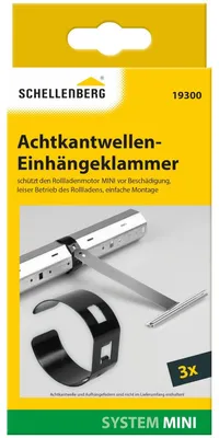 Zdjęcie produktu dla Schellenberg – zestaw 3 sztuk uchwytów do montażu rolet dla systemu Mini z wałem rurowym ze stali o średnicy 40 mm, chroni silnik rolety przed uszkodzeniami, 19300