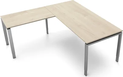 Produktbild von Schreibtisch Form5 180 180x80x68-82cm / Anbau 100x60cm ahorn