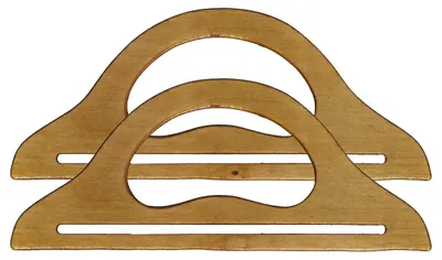 1 Paar Taschen-Griffe Holz Rohlinge Taschenhenkel Nähzubehör Handgriffe hellbraun 27 x 11 x 0.5 cm