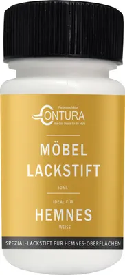 Produktbild von Contura 50ml. Möbel Lackstift passend für Hemnes Weiß Reparaturstift Lackfarbe (Hemnes Weiß, 50ml. Pinselflasche)