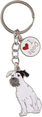 Immagine prodotto di Portachiavi metallico a forma di terrier da borsa - Design "Schattiges" - Nuovo