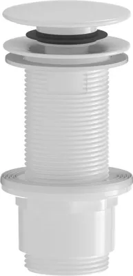 Image de Garniture d'écoulement pour lavabo 5/4", clic clac, grand bouchon, 10-80mm, ABS/blanc