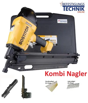 Image de Bostitch F21PL-E 50-90mm cloueur d'ancrage à bande + kit pour clous d'ancrage 20° Prebena RK clous à bande