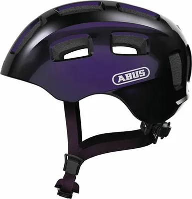 Zdjęcie produktu dla Kask rowerowy ABUS Youn-I 2.0 z lampką dla dzieci, nastolatków i młodych dorosłych - dla dziewczynek i chłopców - czarny/fioletowy, rozmiar S (48-54 cm)