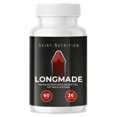 Produktbild von Saint Nutrition® LongMade – Penis Vergrößerung – L-Arginin – für Ihr Liebesleben – only for men –  Kapseln für Penisvergrößerung - größeren Penis