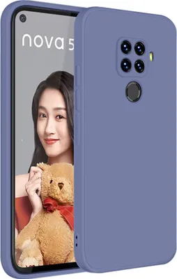 Produktbild von Huawei Nova 5i Pro Hülle, LaimTop Slim Liquid Silikon Gel Gummi Schutzhülle für Huawei Nova 5i Pro Grau