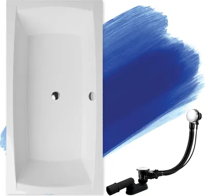 Produktbild von BADLAND Badewanne Rechteck Apri 140x70 mit Ablaufgarnitur und Füßen GRATIS ohne Verkleidung
