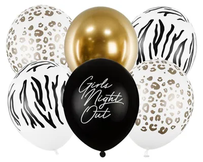 Produktbild von 6 Ballons Girls night out weiß gold