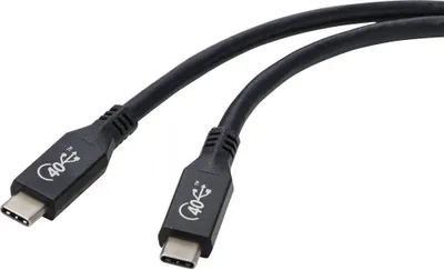 Produktbild von Renkforce USB-Kabel USB4® USB-C® 0.80 m Schwarz Aluminium-Stecker RF-4870098