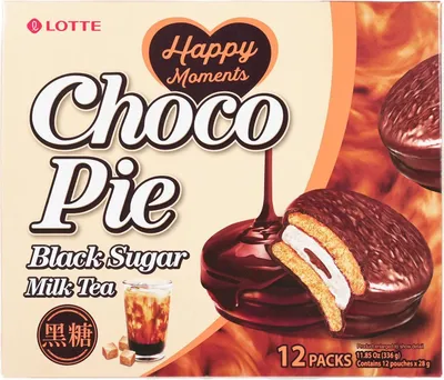 Produktbild von Lotte Choco Pie Black Sugar Milk Tea 336g