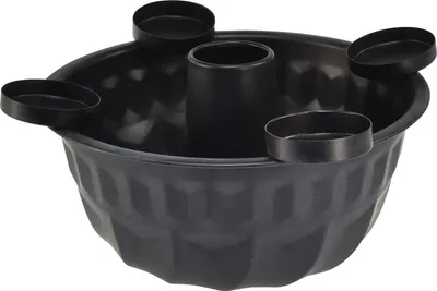 Produktbild von Dekoschale Schwarz Metall Gugelhupf 26 cm – Vielseitiger Kerzenhalter & Deko