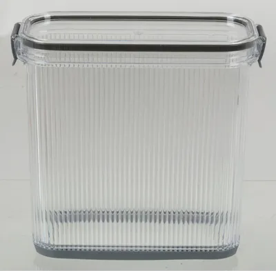Produktbild von Vorratsdose 1,6L mit Riffeln & Klickverschluss | Luftdichte Vorratsbox aus Kunststoff | BPA-frei, stapelbar & spülmaschinengeeignet