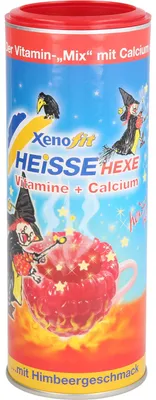 Imagen del producto de Xenofit, "Bruja Caliente" (Hot Witch), vitaminas y calcio en polvo con sabor a frambuesa, 270 gramos de polvo