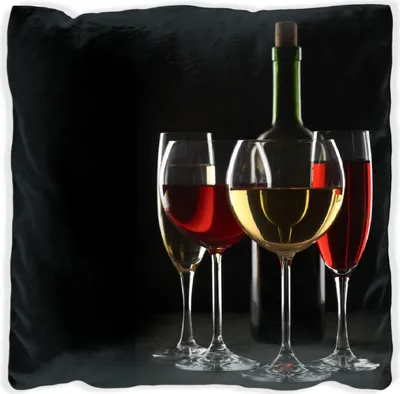 Produktbild von Wallario Premium Kissen, weiche Oberfläche, mit Motiv Weinverkostung am Abend, Größe: 40 x 40 cm, mit weißer Rückseite