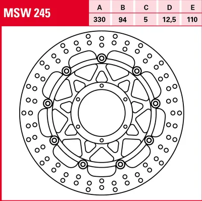 Produktbild von TRW Bremsscheibe Allround schwimmend MSW245 CBR900RR Fireblade SC50
