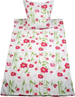 Produktbild von Bettwäsche 2-teiliges Set 135 x 200 Rote Wiesenblumen