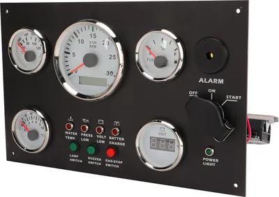 Obrázek produktu pro Přístrojová deska motoru s displejem otáček motoru Hladina oleje Tlak vody Napětí s červeným podsvícením pro obytné vozy Lodě 12V