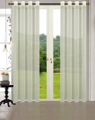 Gardinen-Set, 2 Stück, Voile, 245x140 cm, creme