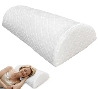 Obrázok produktu pre Podložka pod koleno pre osoby, ktoré spávajú na boku, polkruhový valec z pamäťovej peny na zmiernenie bolesti kolena a chrbta (50 * 20 * 10 cm)