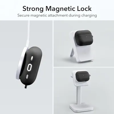 Hülle für AirPods Pro 2 - Kompatibel mit 1. und 2. Generation - Magnetisches Laden, Schwarz